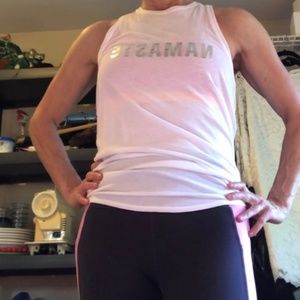 Lululemon Namaste All Tied Up Tank White & Silver